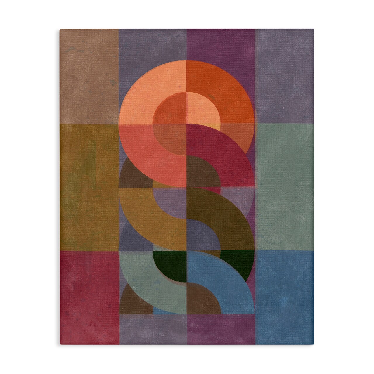 Stupell Industries Retro Interlocking Circles Canvas Wall Art Design by Victoria Barnes